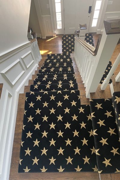 stair runner installation in a Franklin MA home